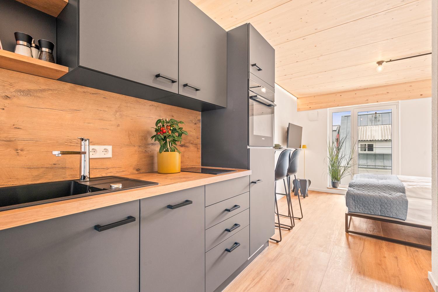 Einzimmer Wohlfuehlapartment Vier Klimatisiert FDH Exterior foto